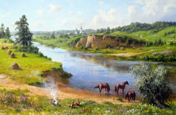 Художник Жданов Владимир Юрьевич. На водопое