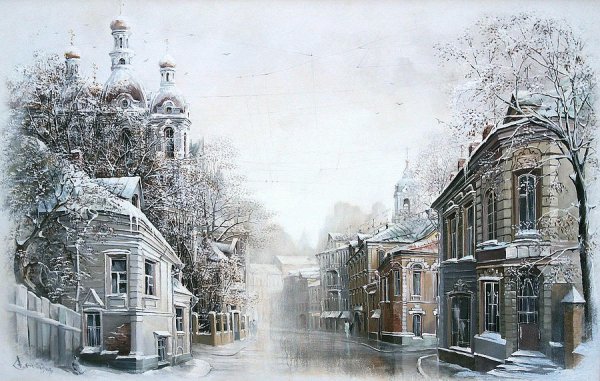 Художник Алексей Бутырский « зимний вечер «