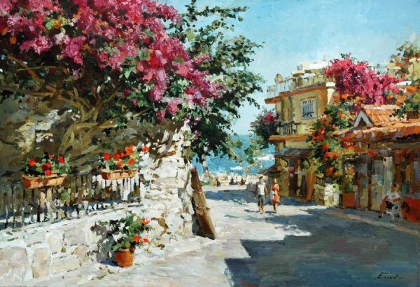 Художник Юрий Обуховский греческий дворик