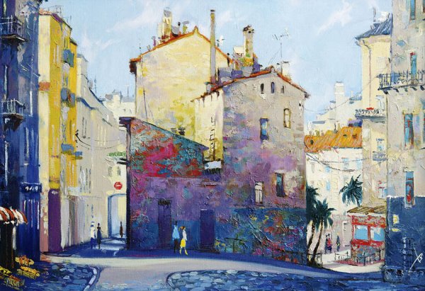 Старый город Прага картина Юрий Обуховский