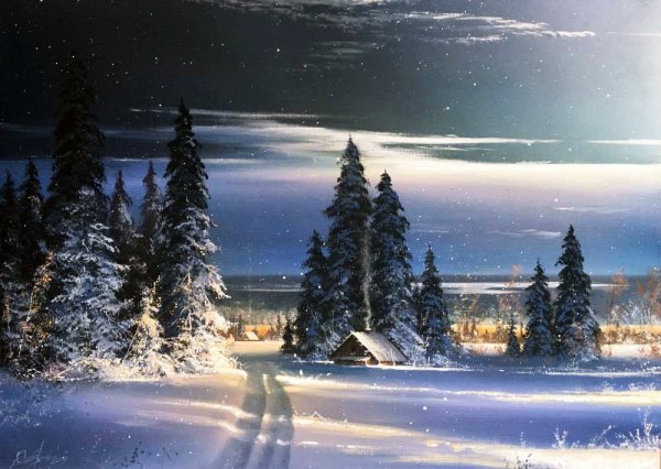 Художник Юшкевич Виктор Николаевич зима