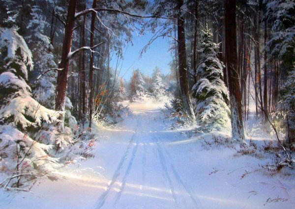 Зимний лес Юшкевич Виктор