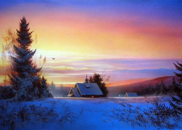 Художник Юшкевич Виктор Николаевич зима