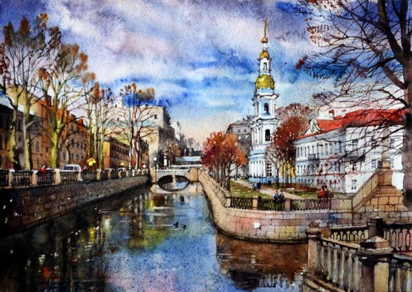 Крюков канал акварель