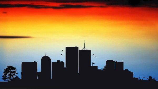 Городской пейзаж трафарет