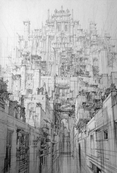 Серый городской пейзаж