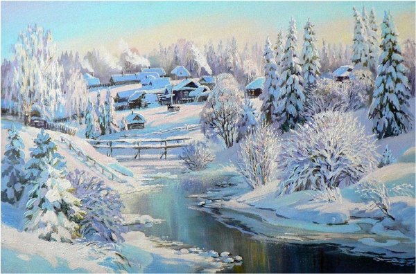 Художник Владимир Смолин зимний пейзаж