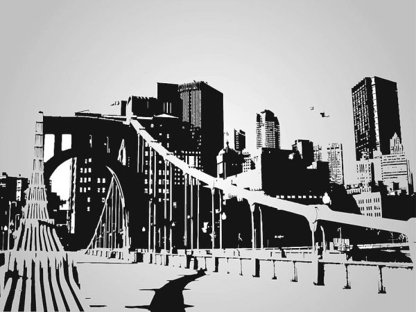 Силуэт города Нью-Йорк New York