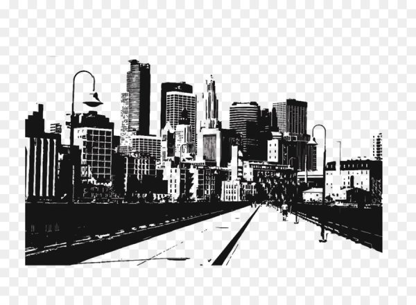 Силуэт городской улицы