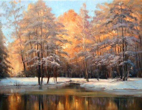 Арвид Мауриц Линдстрем (Arvid Mauritz Lindström, 1849-1923). Швеция зима