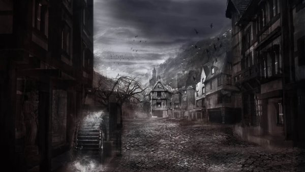 Мрачный заброшенный город