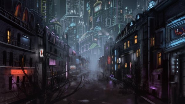 Найт Сити Cyberpunk переулок