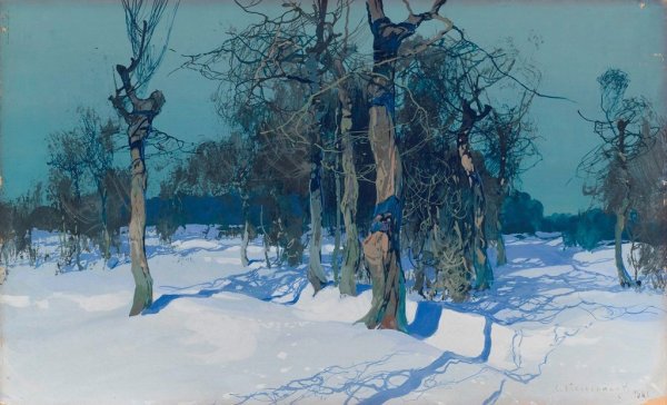 Зимние пейзажи для декупажа