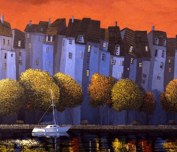 Городской пейзаж наивное искусство