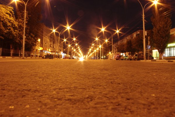 Липецк улицы ночью