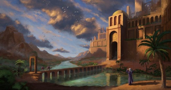 Пустыня замок твердыня арт Оазис