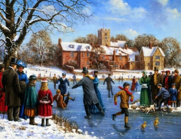 Художник Кевин Уолш зима Рождество