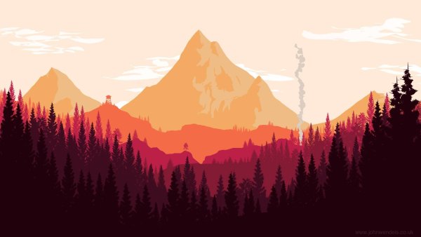 Adobe Illustrator пейзаж