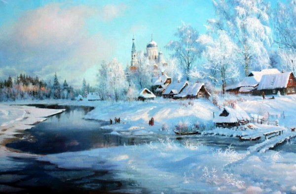 Художник Владимир Жданов зима