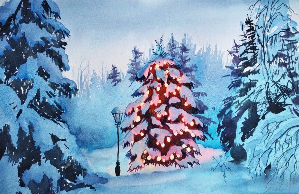 Живопись зима Mark Daehlin