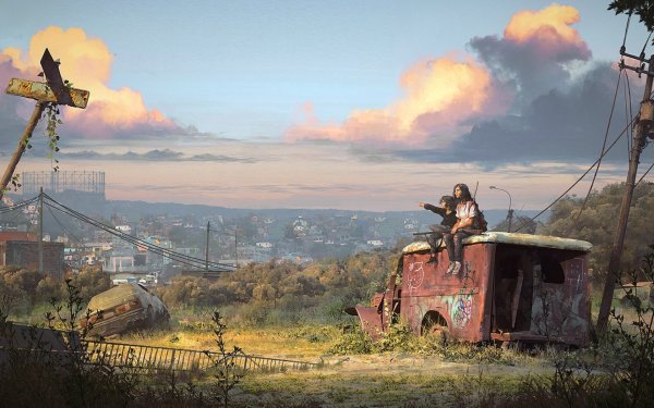 Постапокалипсис деревня арт