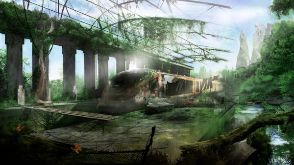 Концепт арт апокалиптический город