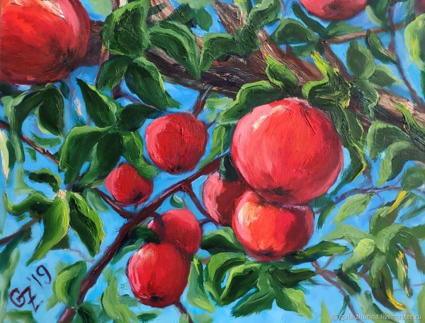 Яблони картина акрилом