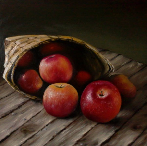 Яблоки маслом на холсте