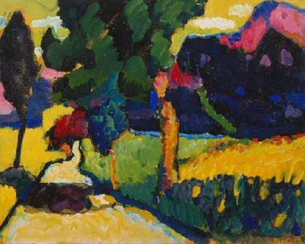 Василий Кандинский «пейзаж в Мурнау» 1908