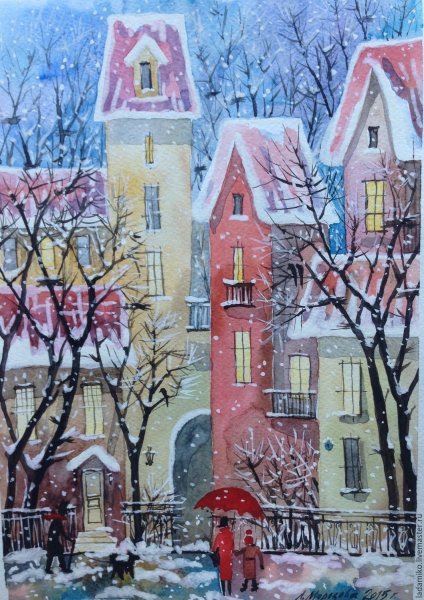 Эльмира Мустафина зимние городские пейзажи