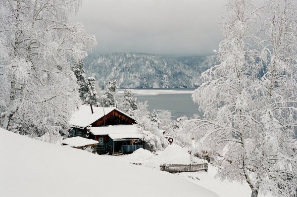 Горный Алтай деревня зимой
