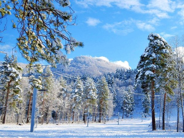 Гора Синюха Алтайский край зимой