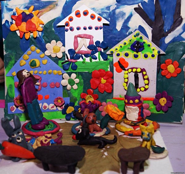 Панно из пластилина для детей