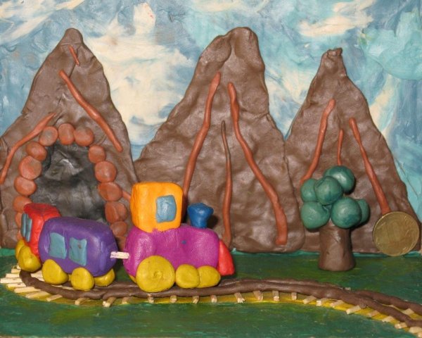 Картины из пластилина пейзаж