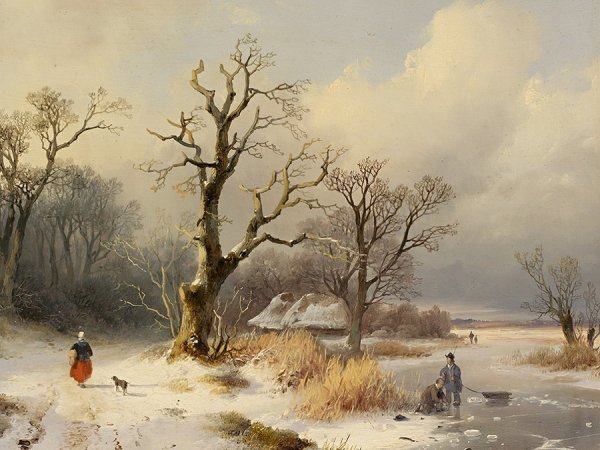 Ремигиус Ван Хаанен зимний пейзаж