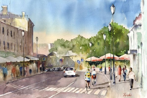 Художник Светлана Варнавская городские пейзажи акварель