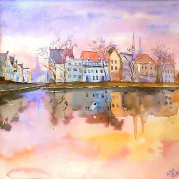 Художник Тупоршин акварель улочек