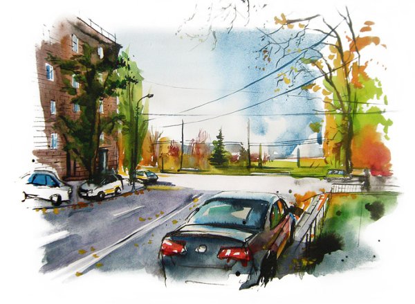 Игорь дубовой художник акварель Лондон