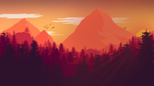 2d пейзаж Firewatch
