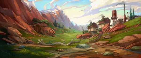 Пейзаж в стиле пиксель арт