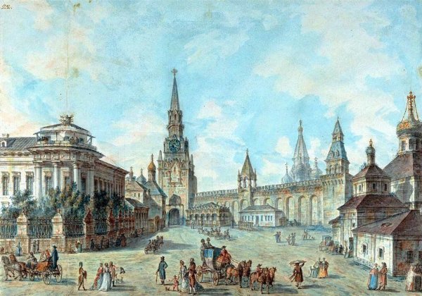 Федор Алексеев «красная площадь в Москве», 1800 год