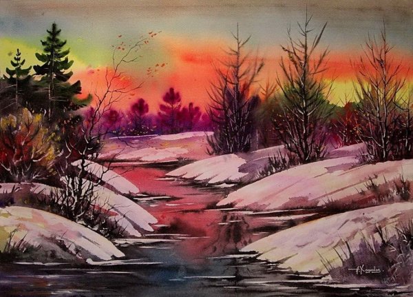 Михаил Кузнецов художник акварель