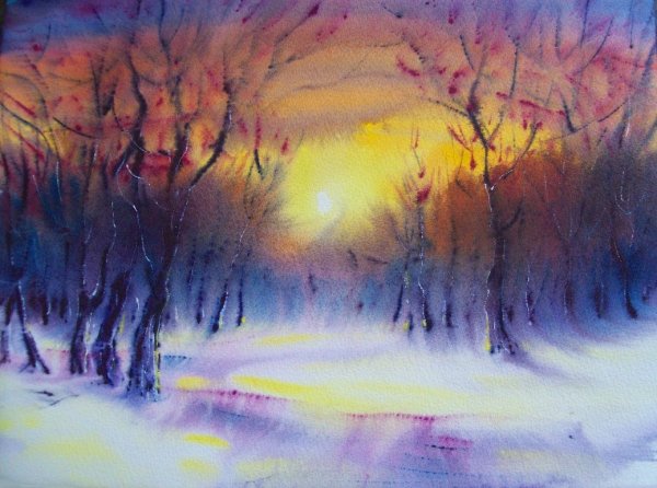 "Зимний вечер" Костылев Артур художник