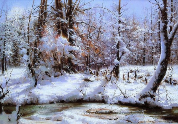 Художник Питер Баркер зима