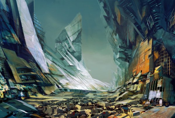 Sci-Fi Art город киберпанк