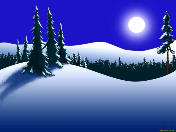 Зимний пейзаж вектор