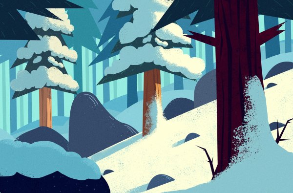 Зимние пейзажи из аниме