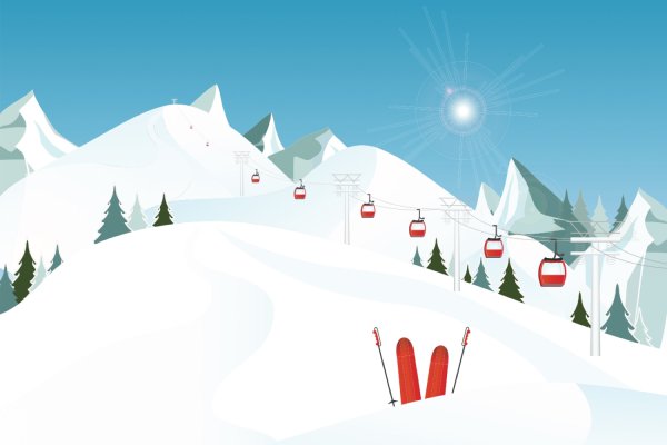 Горнолыжный курорт вектор
