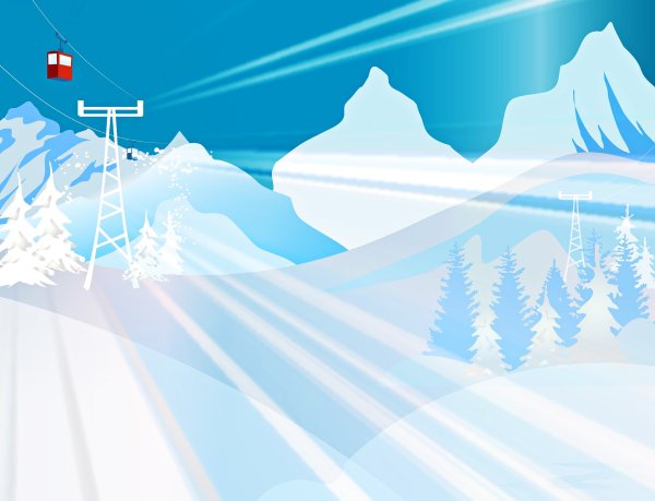 Горнолыжный курорт вектор