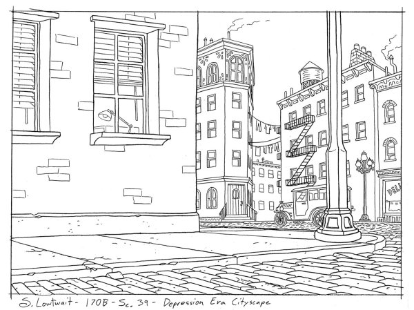 Городской пейзаж раскраска